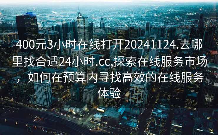 400元3小时在线打开20241124.去哪里找合适24小时.cc,探索在线服务市场，如何在预算内寻找高效的在线服务体验