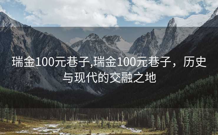 瑞金100元巷子,瑞金100元巷子，历史与现代的交融之地