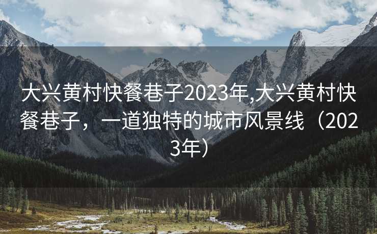 大兴黄村快餐巷子2023年,大兴黄村快餐巷子，一道独特的城市风景线（2023年）