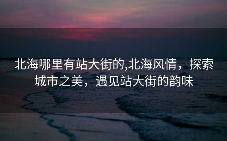 北海哪里有站大街的,北海风情，探索城市之美，遇见站大街的韵味