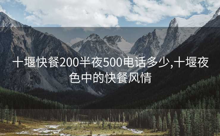 十堰快餐200半夜500电话多少,十堰夜色中的快餐风情