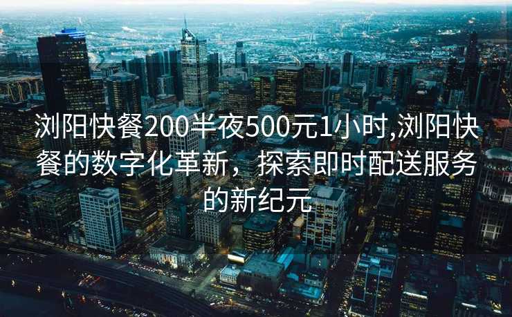 浏阳快餐200半夜500元1小时,浏阳快餐的数字化革新，探索即时配送服务的新纪元