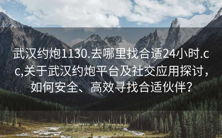 武汉约炮1130.去哪里找合适24小时.cc,关于武汉约炮平台及社交应用探讨，如何安全、高效寻找合适伙伴？