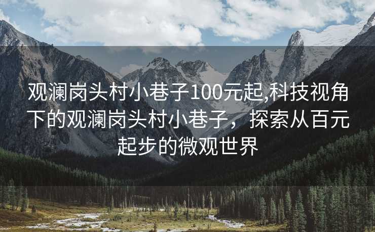 观澜岗头村小巷子100元起,科技视角下的观澜岗头村小巷子，探索从百元起步的微观世界