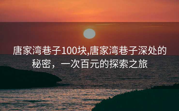 唐家湾巷子100块,唐家湾巷子深处的秘密，一次百元的探索之旅