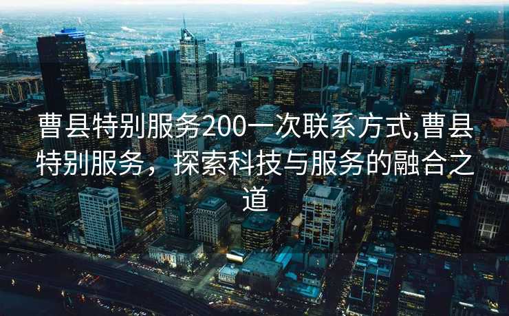 曹县特别服务200一次联系方式,曹县特别服务，探索科技与服务的融合之道