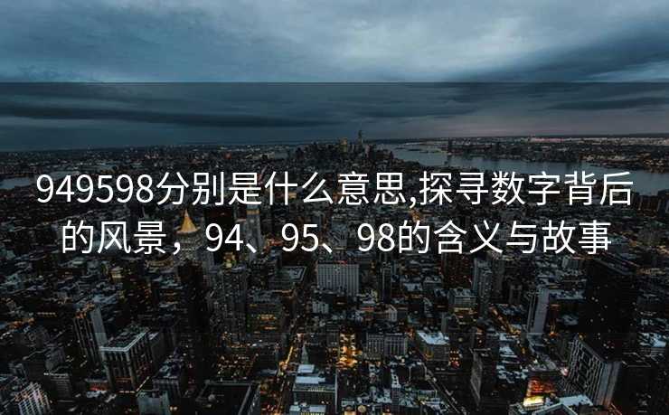 949598分别是什么意思,探寻数字背后的风景，94、95、98的含义与故事