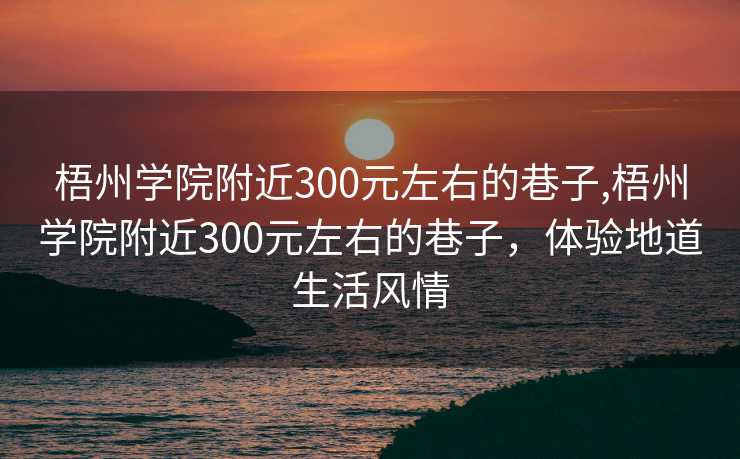 梧州学院附近300元左右的巷子,梧州学院附近300元左右的巷子，体验地道生活风情