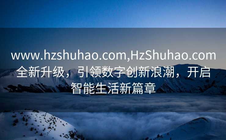 www.hzshuhao.com,HzShuhao.com全新升级，引领数字创新浪潮，开启智能生活新篇章