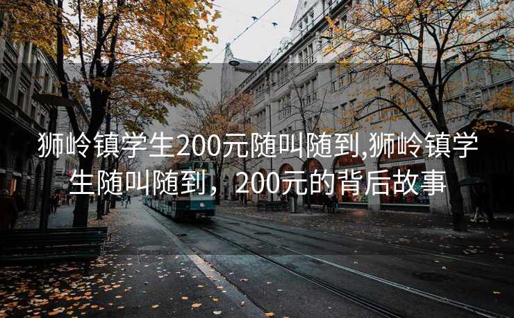 狮岭镇学生200元随叫随到,狮岭镇学生随叫随到，200元的背后故事