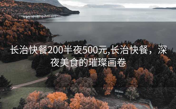 长治快餐200半夜500元,长治快餐，深夜美食的璀璨画卷