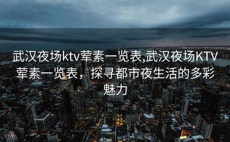 武汉夜场ktv荤素一览表,武汉夜场KTV荤素一览表，探寻都市夜生活的多彩魅力