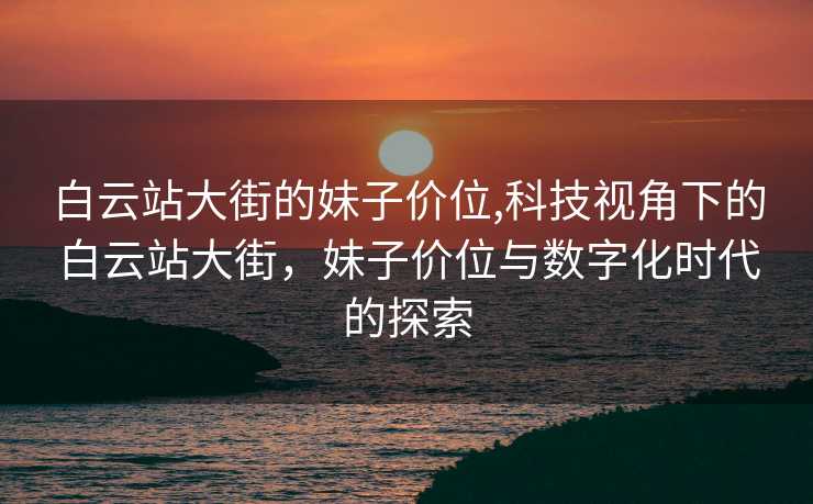 白云站大街的妹子价位,科技视角下的白云站大街，妹子价位与数字化时代的探索