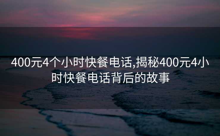 400元4个小时快餐电话,揭秘400元4小时快餐电话背后的故事