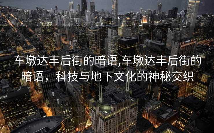 车墩达丰后街的暗语,车墩达丰后街的暗语，科技与地下文化的神秘交织