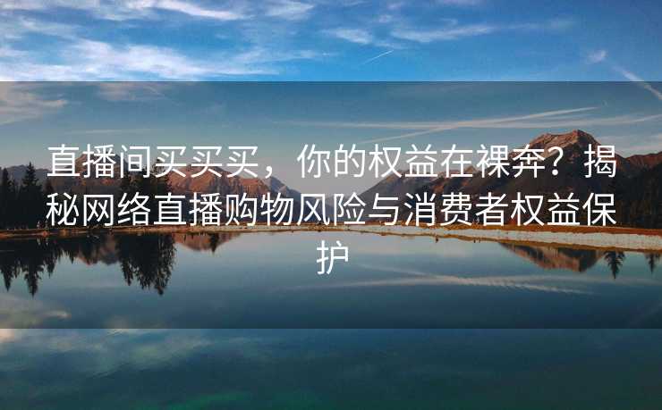 直播间买买买，你的权益在裸奔？揭秘网络直播购物风险与消费者权益保护