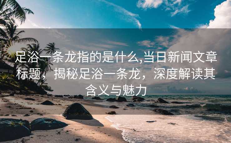 足浴一条龙指的是什么,当日新闻文章标题，揭秘足浴一条龙，深度解读其含义与魅力