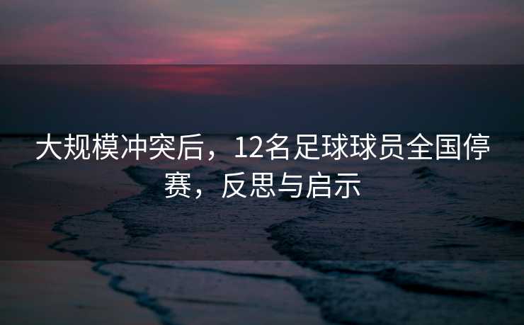 大规模冲突后，12名足球球员全国停赛，反思与启示