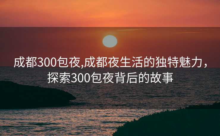 成都300包夜,成都夜生活的独特魅力，探索300包夜背后的故事