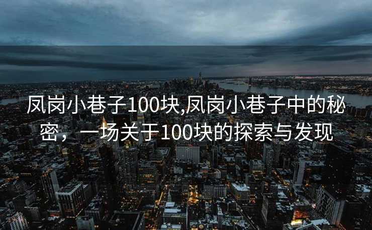 凤岗小巷子100块,凤岗小巷子中的秘密，一场关于100块的探索与发现