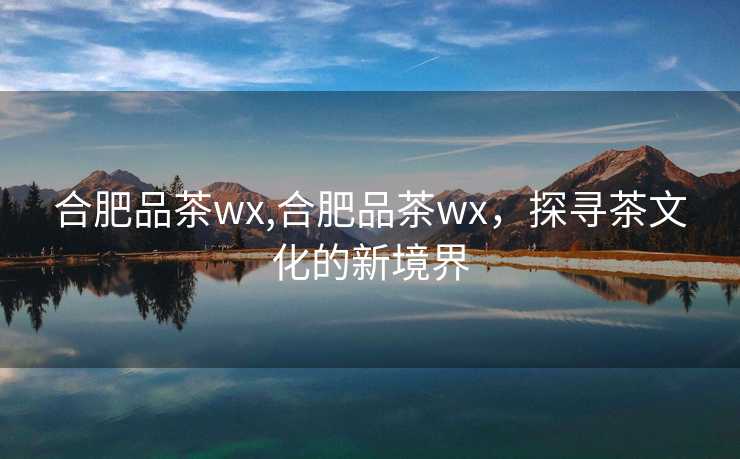 合肥品茶wx,合肥品茶wx，探寻茶文化的新境界