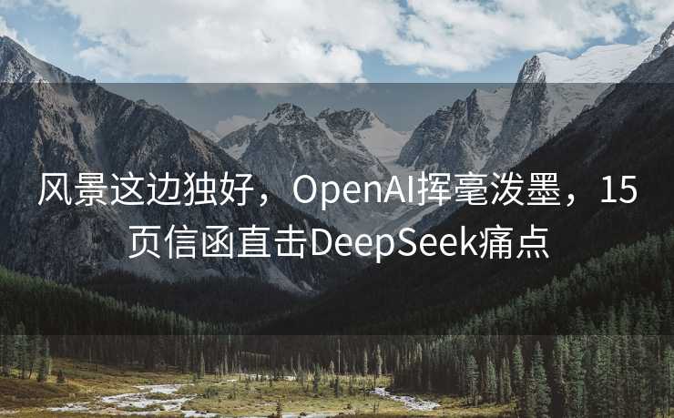 风景这边独好，OpenAI挥毫泼墨，15页信函直击DeepSeek痛点