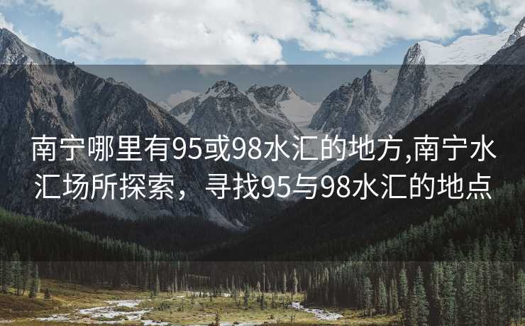 南宁哪里有95或98水汇的地方,南宁水汇场所探索，寻找95与98水汇的地点