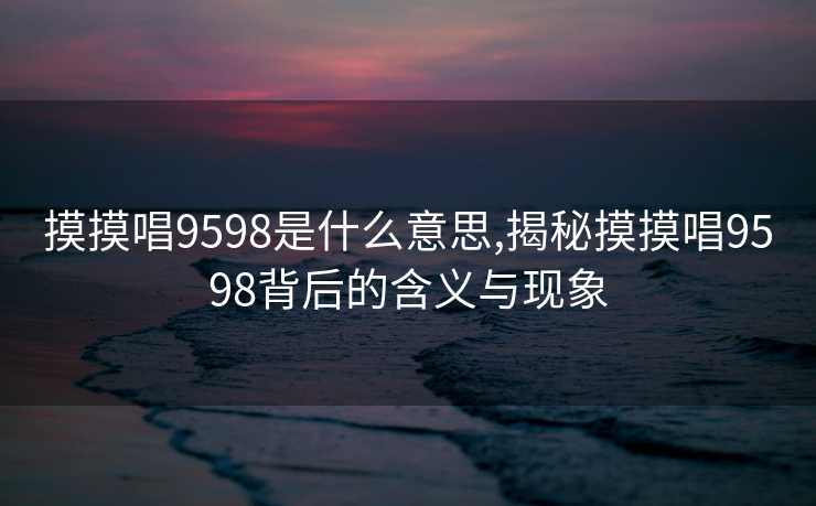 摸摸唱9598是什么意思,揭秘摸摸唱9598背后的含义与现象