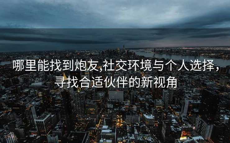 哪里能找到炮友,社交环境与个人选择，寻找合适伙伴的新视角