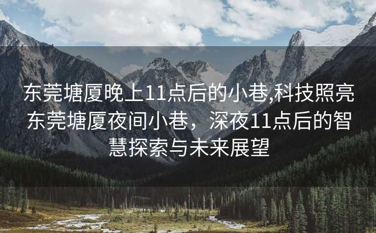 东莞塘厦晚上11点后的小巷,科技照亮东莞塘厦夜间小巷，深夜11点后的智慧探索与未来展望