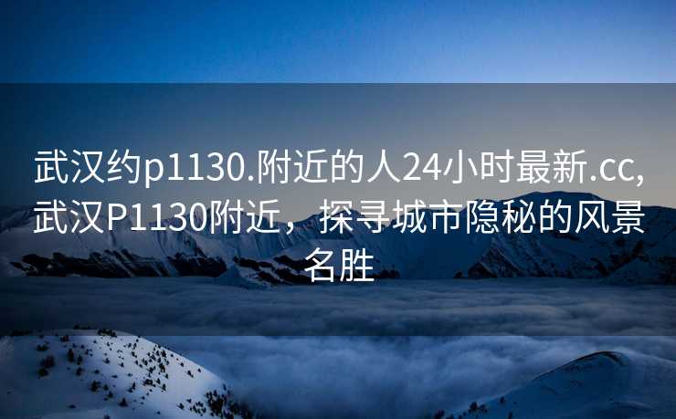 武汉约p1130.附近的人24小时最新.cc,武汉P1130附近，探寻城市隐秘的风景名胜