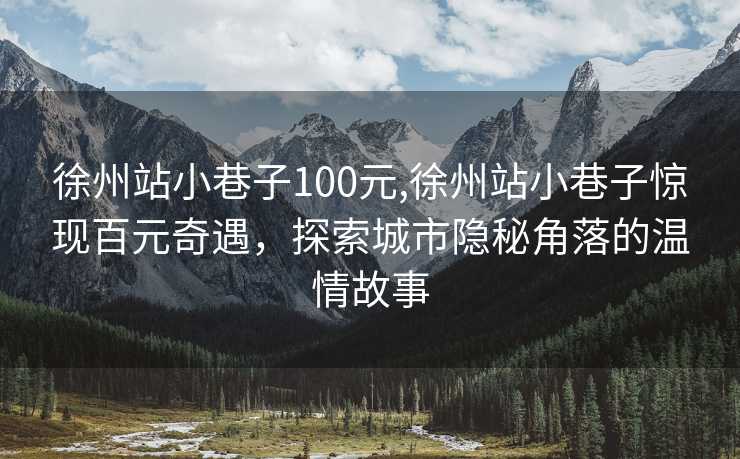 徐州站小巷子100元,徐州站小巷子惊现百元奇遇，探索城市隐秘角落的温情故事