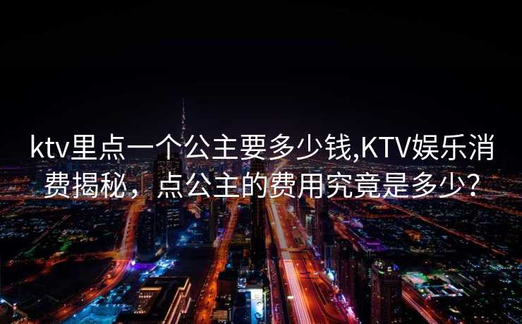 ktv里点一个公主要多少钱,KTV娱乐消费揭秘，点公主的费用究竟是多少？