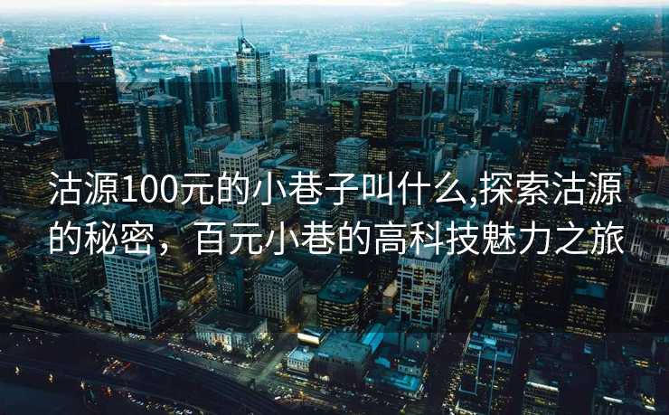 沽源100元的小巷子叫什么,探索沽源的秘密，百元小巷的高科技魅力之旅