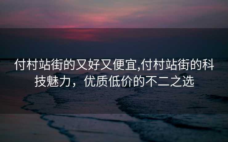 付村站街的又好又便宜,付村站街的科技魅力，优质低价的不二之选